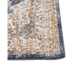 Dywan 80 x 150 cm beżowy z niebieskim DVIN