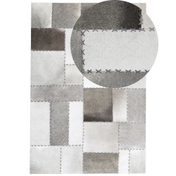 Dywan patchwork skórzany brązowoszary 160 x 230 cm PERVARI