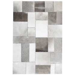 Dywan patchwork skórzany brązowoszary 160 x 230 cm PERVARI