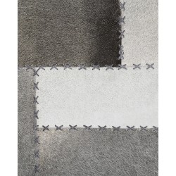 Dywan patchwork skórzany brązowoszary 160 x 230 cm PERVARI