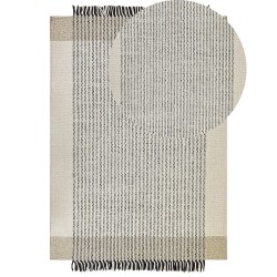 Dywan wełniany 160 x 230 cm beżowo-czarny DIVARLI