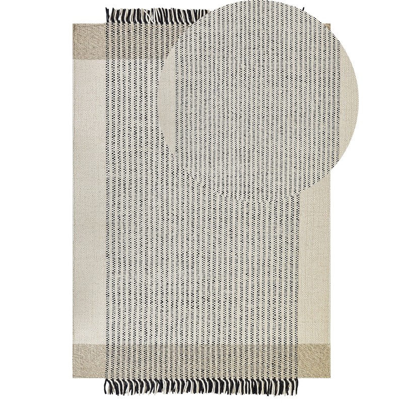 Dywan wełniany 160 x 230 cm beżowo-czarny DIVARLI