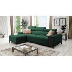 Venna I Mini Corner Sofa with Sleeping Function and USB Port in Plush Fabric, Avra 12