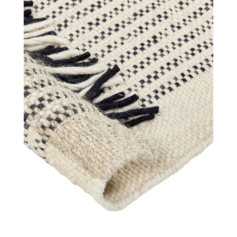 Dywan wełniany 160 x 230 cm beżowo-czarny DIVARLI
