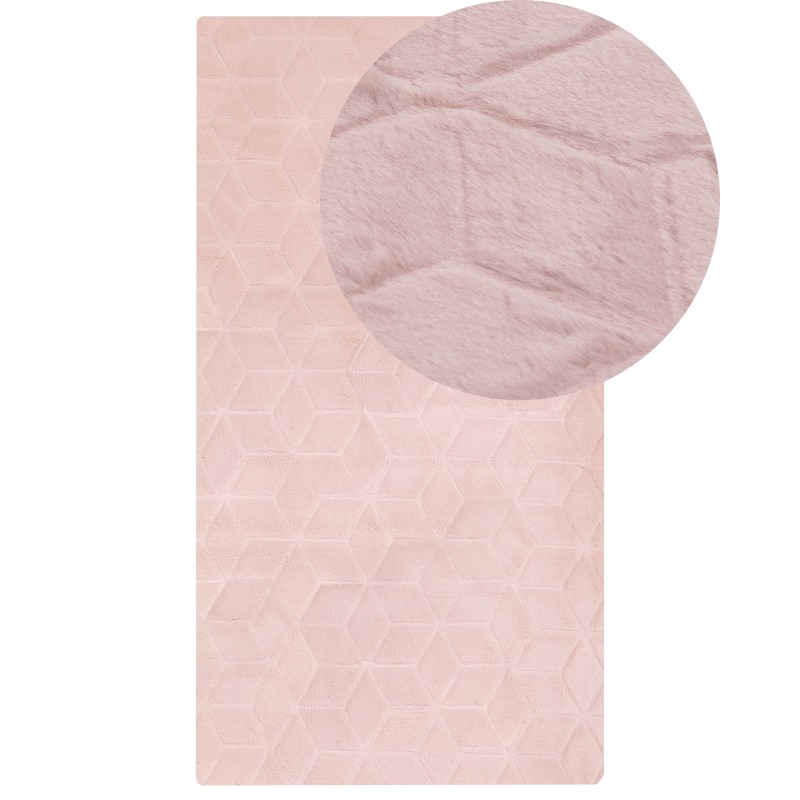 Dywan sztuczne futro królika 80 x 150 cm różowy THATTA