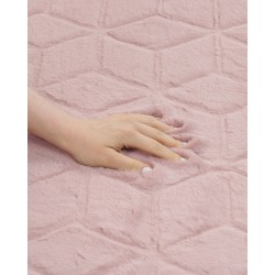 Dywan sztuczne futro królika 80 x 150 cm różowy THATTA