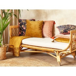 Zestaw 2 poduszek dekoracyjnych RHEUM Welur 45 x 45 cm Żółty Wzór kwiatowy