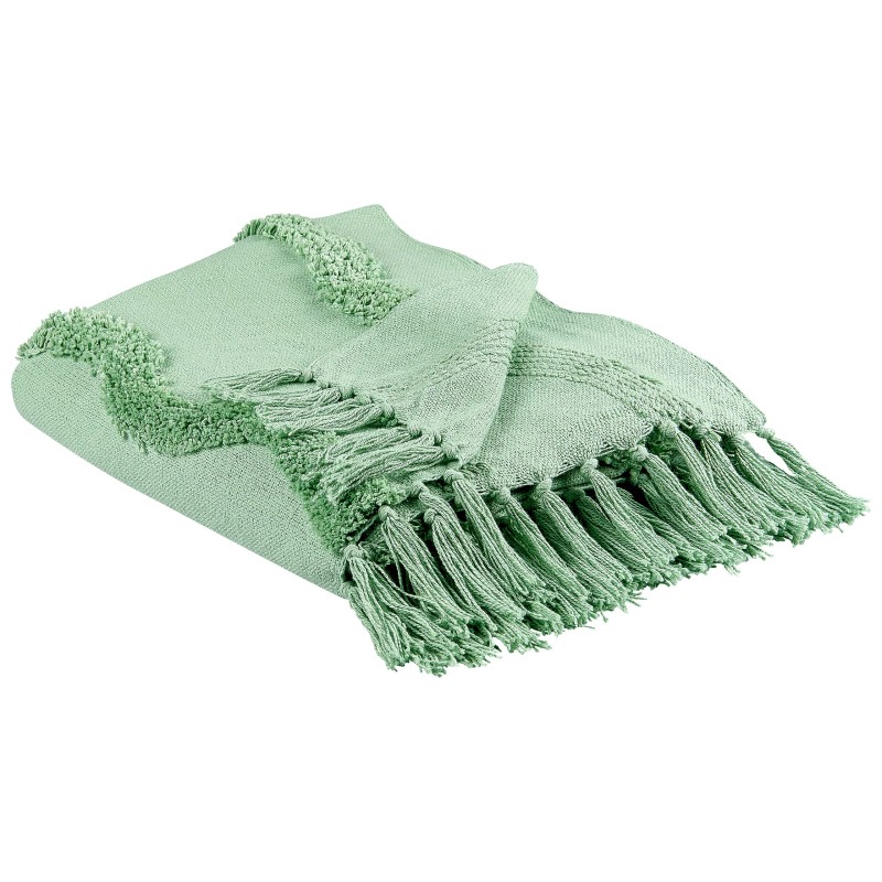 Koc KHARI Bawełna 125 x 150 cm Jasnozielony