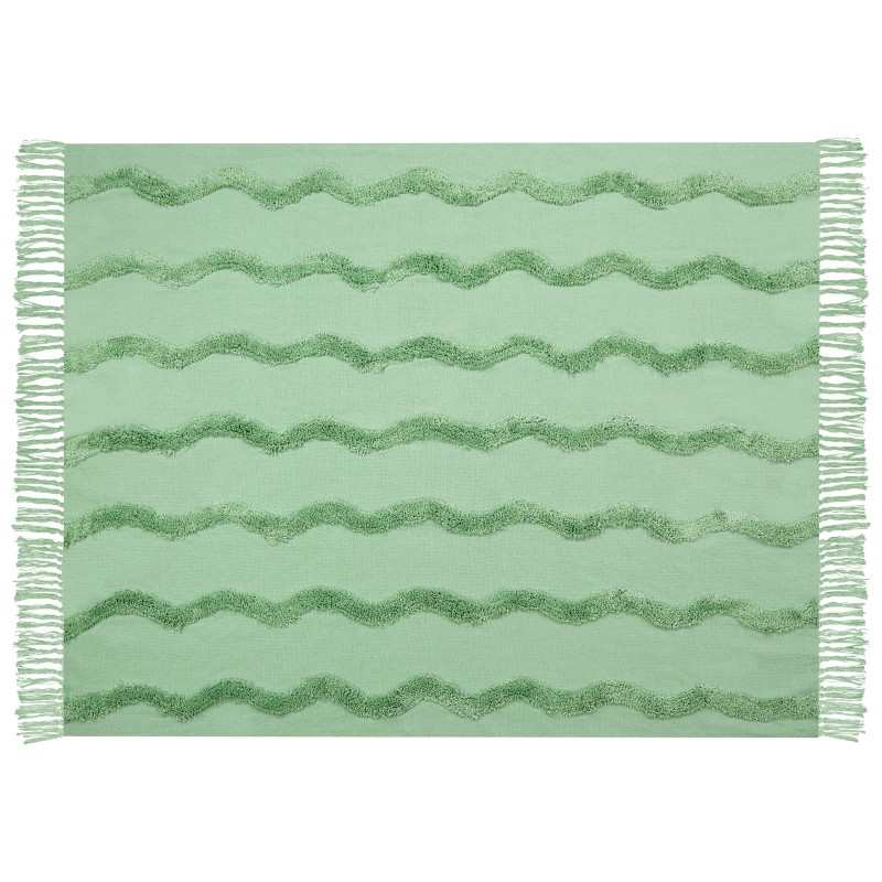 Koc KHARI Bawełna 125 x 150 cm Jasnozielony