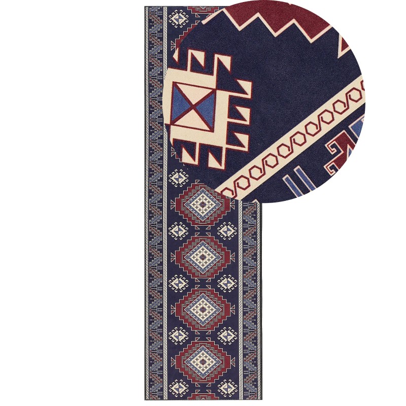 Dywan 60 x 200 cm niebiesko-czerwony KANGAL