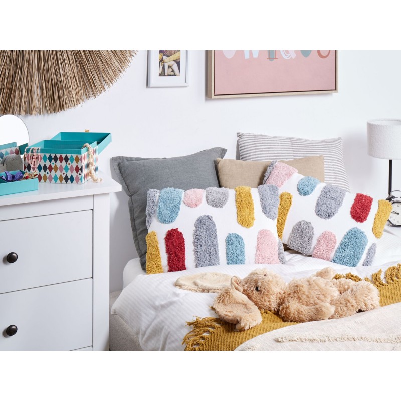 2 bawełniane tuftowane poduszki dekoracyjne z abstrakcyjnym wzorem 30 x 50 cm wielokolorowe STORKSBIL