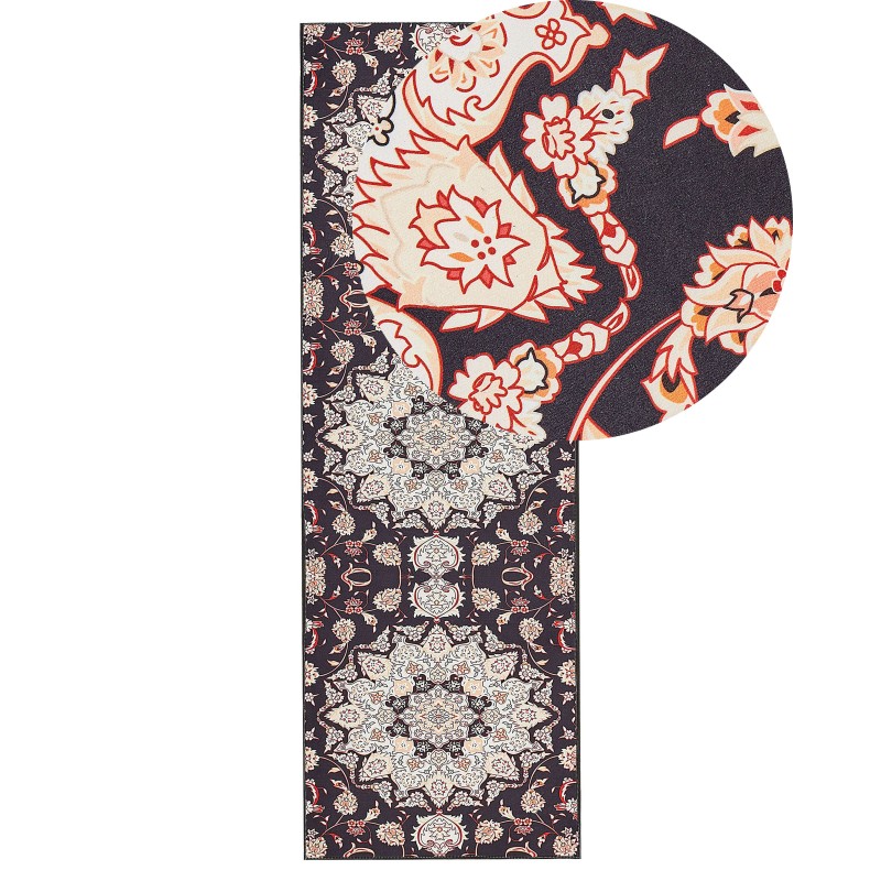 Dywan 80 x 240 cm czarno-beżowy ARITAS