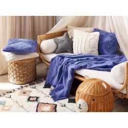 Koc KHARI Bawełna 125 x 150 cm Fioletowy