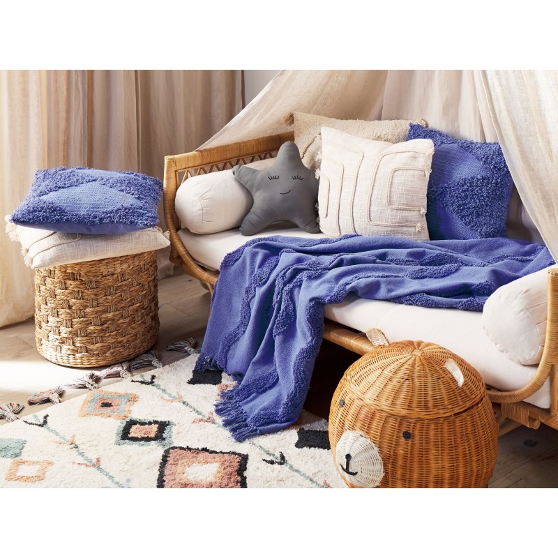 Koc KHARI Bawełna 125 x 150 cm Fioletowy