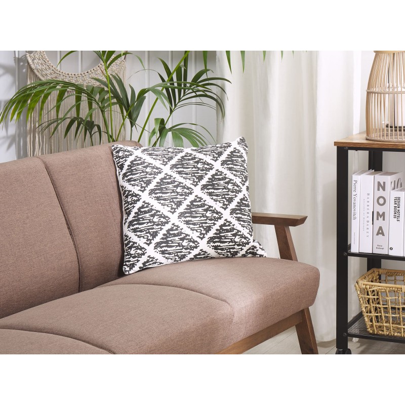 Zestaw 2 poduszek dekoracyjnych HAZRO Bawełna 45 x 45 cm Czarny Wzór geometryczny