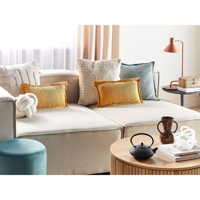 Zestaw 2 poduszek dekoracyjnych ZINNIA Sztruks 47 x 27 cm Musztardowy Jednolity