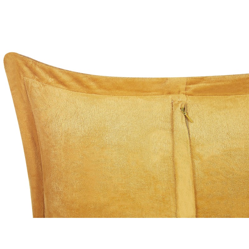 Zestaw 2 poduszek dekoracyjnych ZINNIA Sztruks 47 x 27 cm Musztardowy Jednolity