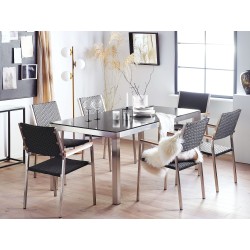 Stół ogrodowy GROSSETO 180 cm 90 cm Polerowany Granit Czarny