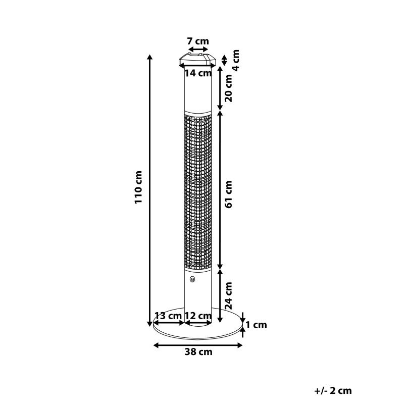 Promiennik na podczerwień wolnostojący VEZUVIO 1500 W Czarny