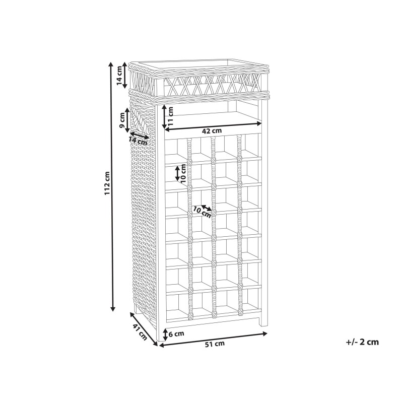 Stojak na wino BASIRA Rattan Naturalny