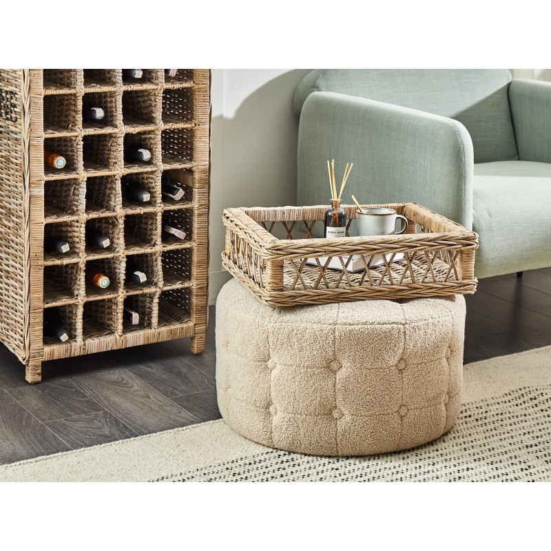 Stojak na wino BASIRA Rattan Naturalny