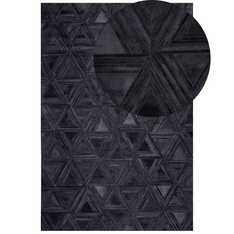 Dywan skórzany 160 x 230 cm czarny KASAR