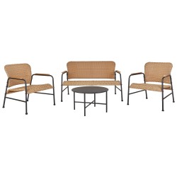 Zestaw ogrodowy ze stolikiem dla 4 osób OFANTO Technorattan Naturalny