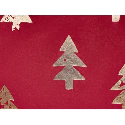 Zestaw 2 poduszek dekoracyjnych CUPID Welur 45 x 45 cm Czerwony Wzór świąteczny