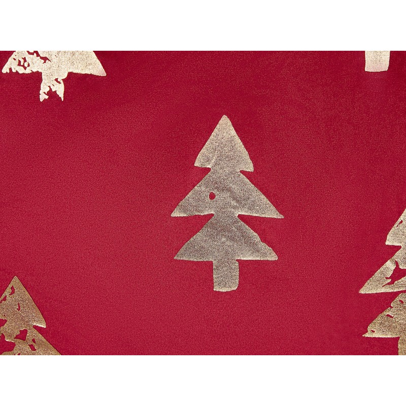 Zestaw 2 poduszek dekoracyjnych CUPID Welur 45 x 45 cm Czerwony Wzór świąteczny