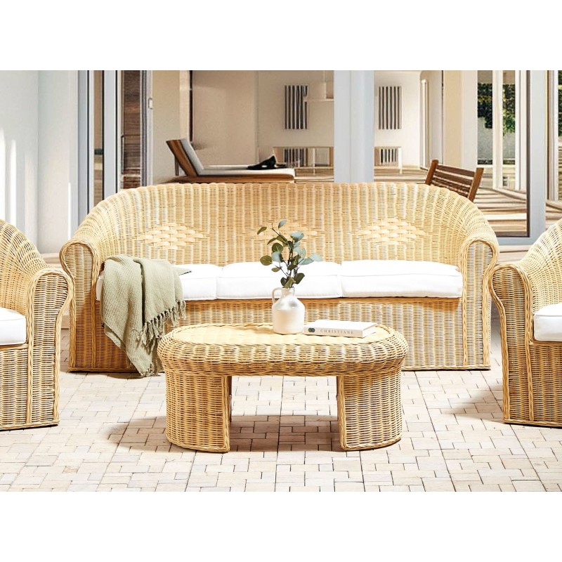 Sofa ogrodowa rattanowa naturalna LIVADEIA