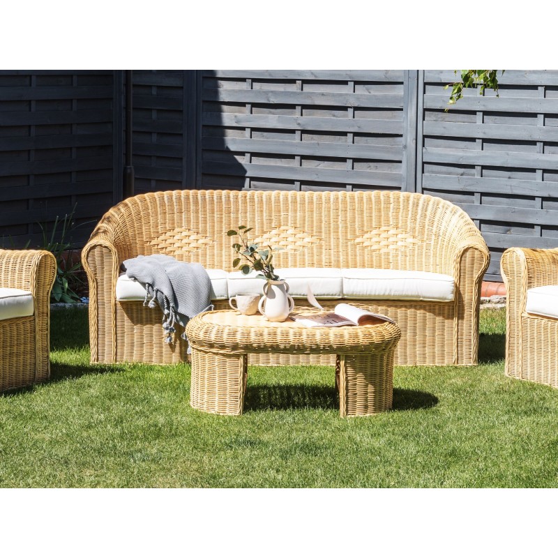 Sofa ogrodowa rattanowa naturalna LIVADEIA