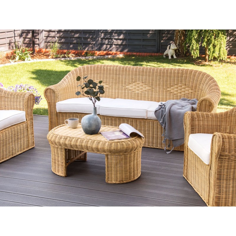Sofa ogrodowa rattanowa naturalna LIVADEIA