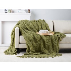 Koc VELLA Bawełna 220 x 240 cm Oliwkowy