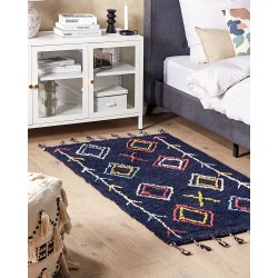 Dywan bawełniany 80 x 150 cm czarny CORUM