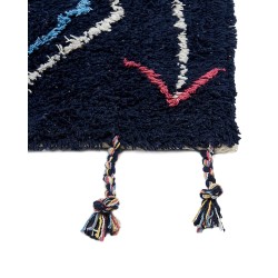 Dywan bawełniany 80 x 150 cm czarny CORUM