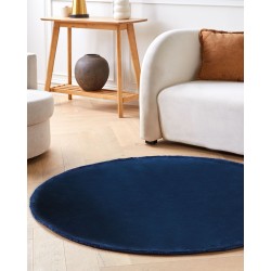 Dywan okrągły z wiskozy ⌀ 140 cm granatowy GESI II