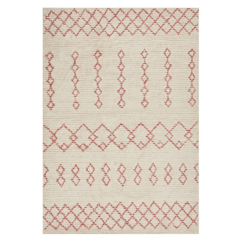 Dywan bawełniany 140 x 200 cm beżowo-różowy BUXAR