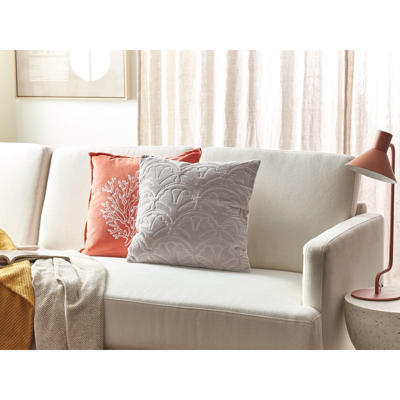 Zestaw 2 poduszek dekoracyjnych GLORIOSA Bawełna 45 x 45 cm Szary Wzór geometryczny