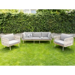 Zestaw ogrodowy dla 5 osób SENISE Metal Szary