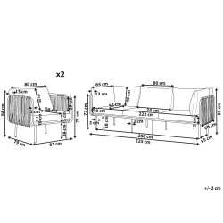Zestaw ogrodowy dla 5 osób SENISE Metal Szary