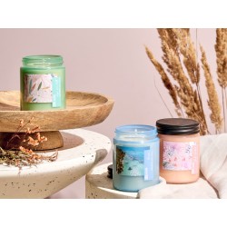 Zestaw 3 świeczek zapachowych FRUITY BLOOM Wosk sojowy Świeże nuty Nuty kwiatowe