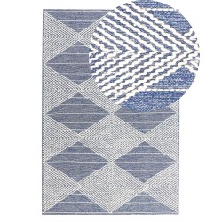 Dywan wełniany 140 x 200 cm beżowo-niebieski DATCA