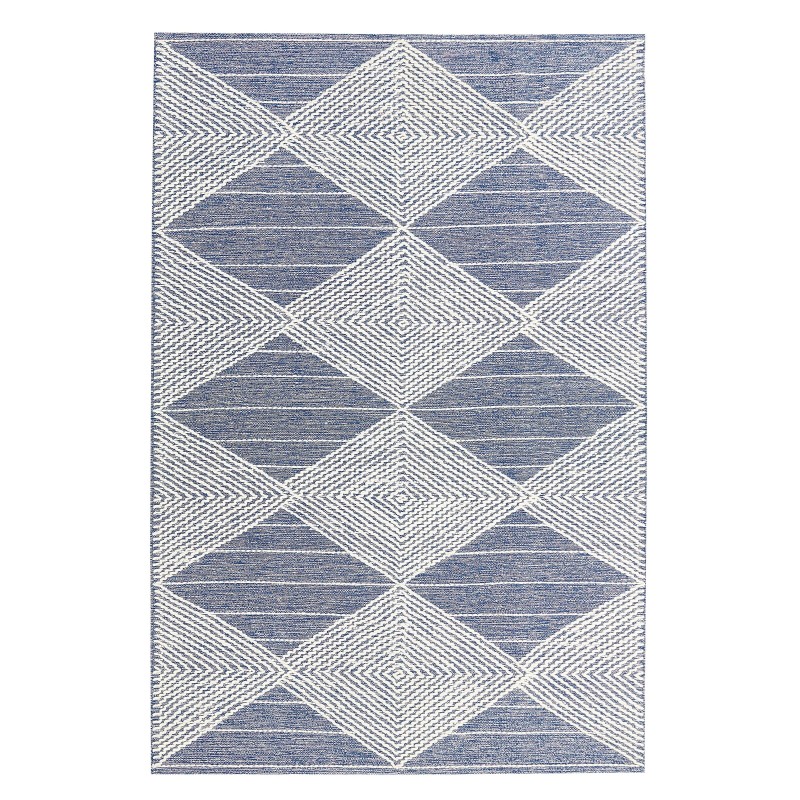 Dywan wełniany 140 x 200 cm beżowo-niebieski DATCA