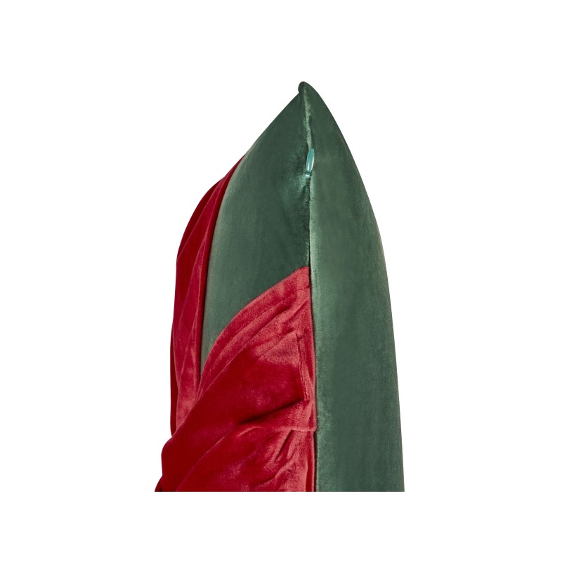 Zestaw 2 poduszek dekoracyjnych MARSHMALLOW Welur 45 x 45 cm Czerwony Zielony Wzór świąteczny