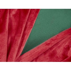 Zestaw 2 poduszek dekoracyjnych MARSHMALLOW Welur 45 x 45 cm Czerwony Zielony Wzór świąteczny