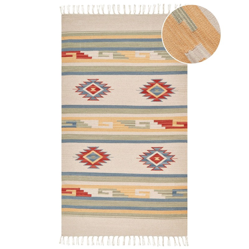 Dywan bawełniany kilim 80 x 150 cm wielokolorowy APARAN