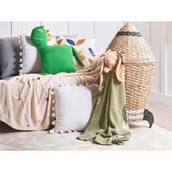 2 bawełniane poduszki dla dzieci dinozaur 45 x 45 cm zielone DINOS