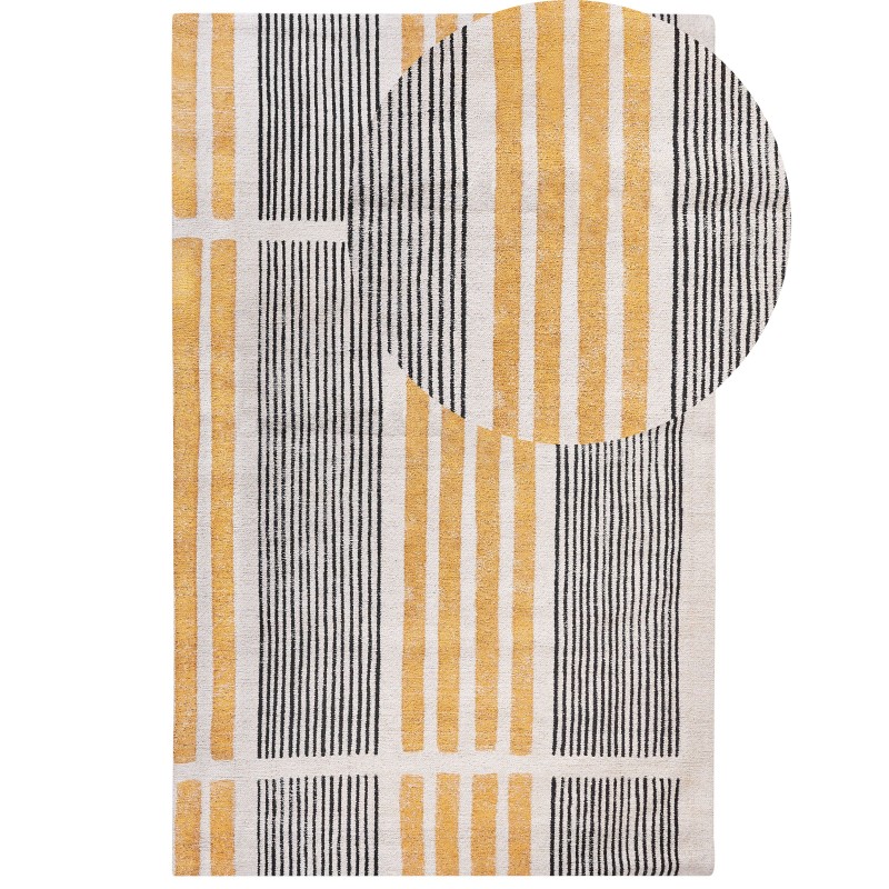 Dywan bawełniany 140 x 200 cm żółto-czarny KATRA