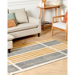 Dywan bawełniany 140 x 200 cm żółto-czarny KATRA