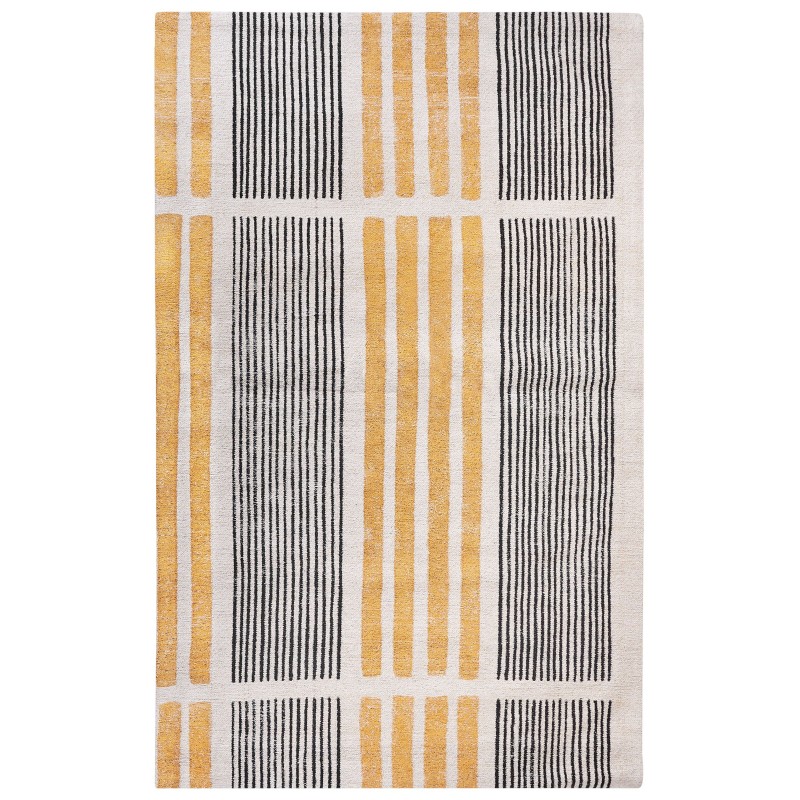 Dywan bawełniany 140 x 200 cm żółto-czarny KATRA